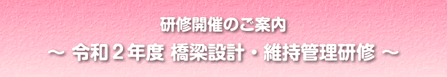 研修開催のご案内～橋梁設計・維持管理研修～